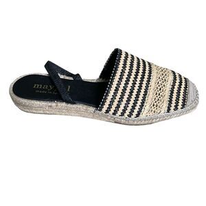 MAYPOL Woven Sling Back Espadrilles Sandals
Black Tan 40